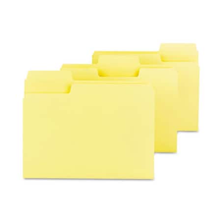 Made-To-Stick SuperTab Colored File Folders- 1/3 Cut- Letter- Yellow, 100PK MA184982
